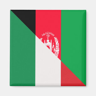 Italian Afghanistan Flag Half Afghan Italy Flag Magnet