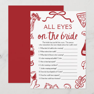 Italian All Eyes On The Bride Bridal Shower Game  Invitation