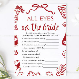 Italian All Eyes On The Bride Bridal Shower Game  Invitation