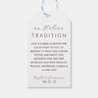 Italian Almond Wedding Tradition Favour Tag