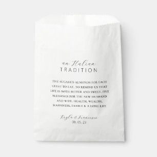 Italian Almond Wedding Tradition Favour Tag Bag