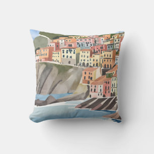 Italian Amalfi Coast Italy Mediterranean  Throw Pillow