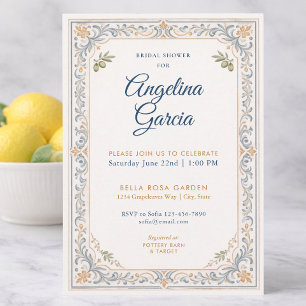 Italian Amalfi Coast Tuscany Mediterranean Shower Invitation