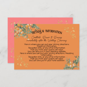 Italian Amalfi Coastal Oranges Detail Info Card