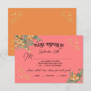 Italian Amalfi Coastal Oranges RSVP response Invitation