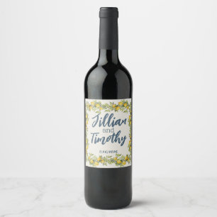 Italian Amalfi Themed Wedding Wine Label