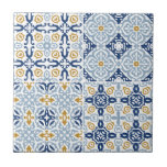 Italian Amalfi Tile Blue Yellow Ceramic Tile<br><div class="desc">Can be fully customized to suit your needs.
© Gorjo Designs. Made for you via the Zazzle platform. 

// Need help customizing your design? Got other ideas? Feel free to contact me (Zoe) directly.</div>