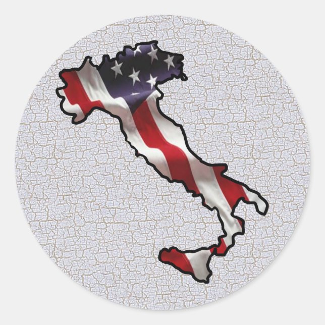 Italian American Flag Classic Round Sticker (Front)
