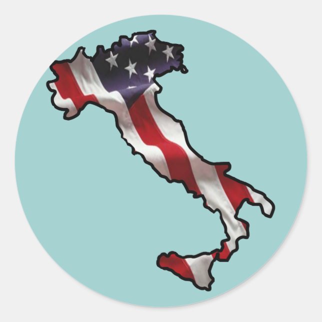 Italian American Flag Classic Round Sticker (Front)
