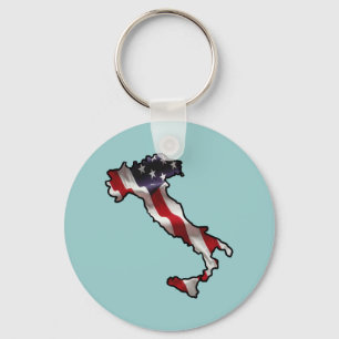 Italian American Flag Keychain