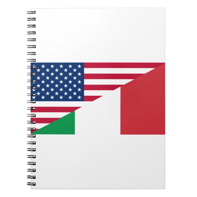 Italian American Pride US Italy Flag Notebook (Front)