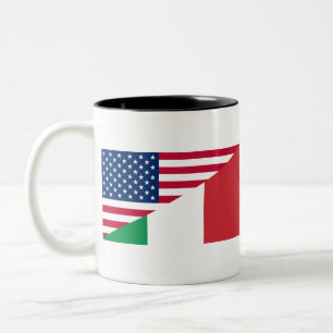 Italian American Pride US Italy Flag Two-Tone Coffee Mug