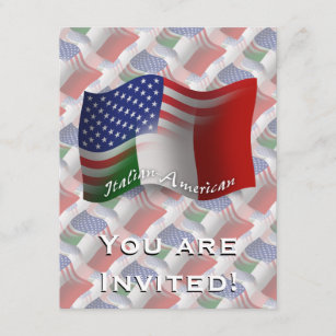 Italian-American Waving Flag Invitation