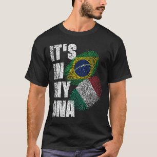 Italian And Brazilian Mix DNA Heritage Flag T-Shirt