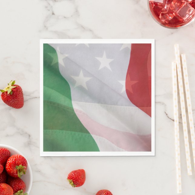 Italian and USA flags Napkin (Insitu)