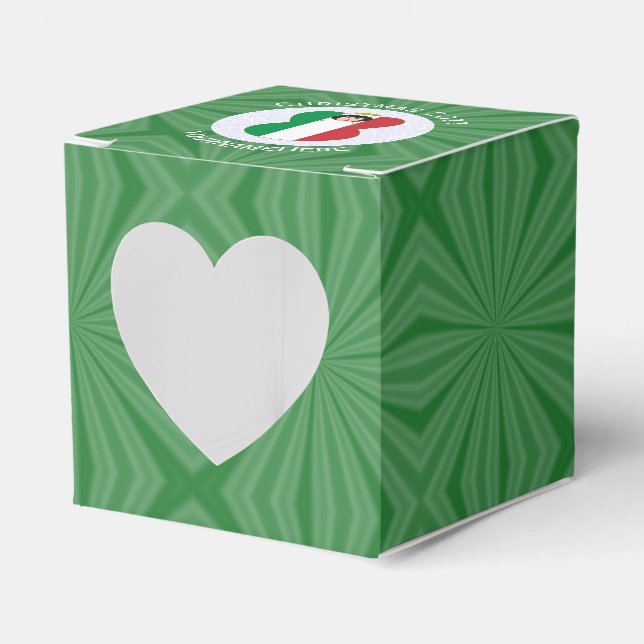 Italian Angel Christmas Flag Personalized  Favor Box (Front Side)