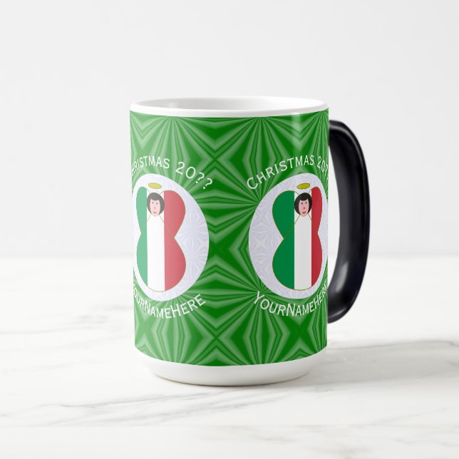 Italian Angel Christmas Flag Personalized  Magic Mug (Front Right)