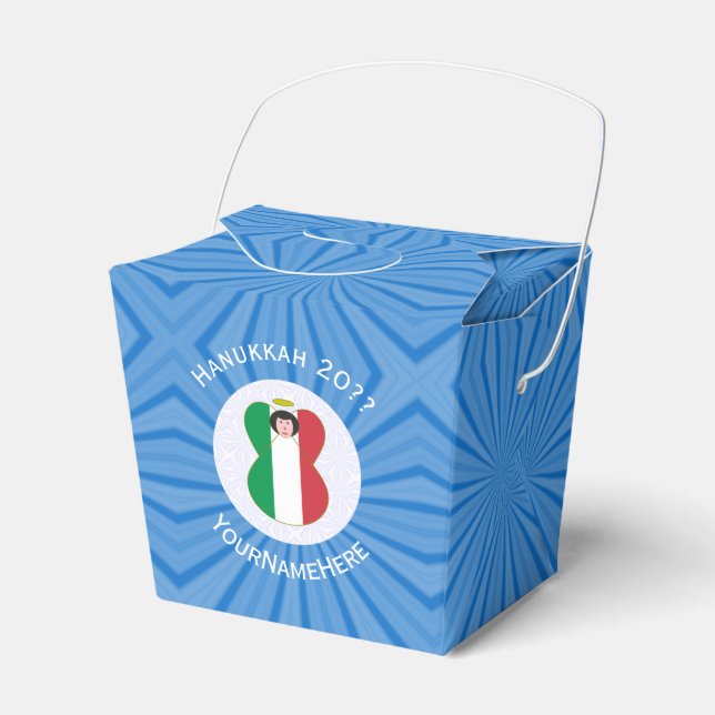 Italian Angel Flag for Hanukkah Favor Box (Front Side)