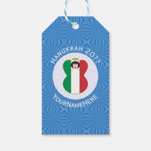 Italian Angel Flag for Hanukkah Gift Tags