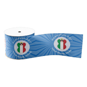 Italian Angel Flag for Hanukkah Grosgrain Ribbon