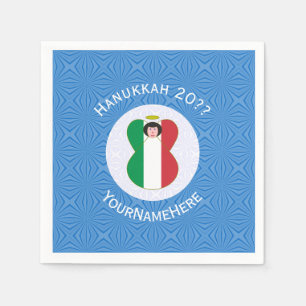 Italian Angel Flag for Hanukkah Napkin