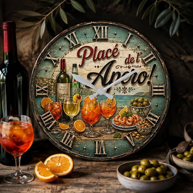 Italian Aperitivo Spritz Cocktail Kitchen Large Clock (Creator Uploaded)
