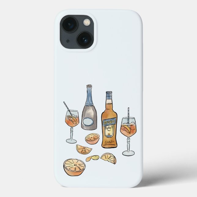 Italian aperol Spritz watercolor iphone case ipad (Back)