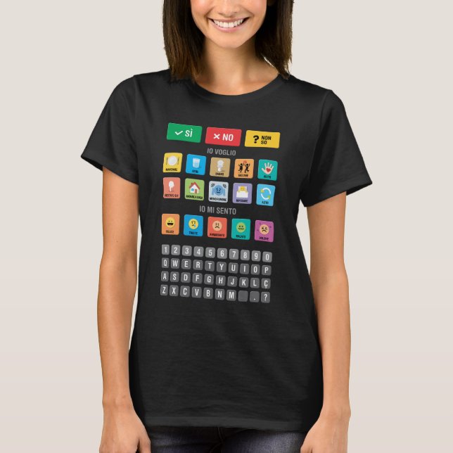 Italian Autism AAC PECS Pointing Communication 03 T-Shirt (Front)