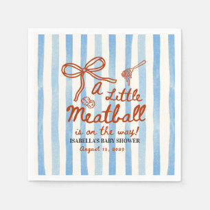 Italian Baby Shower Theme  Blue Stripes Napkin