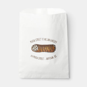 Italian Bakery Chocolate Chip Cannoli Pastry Favour Bag