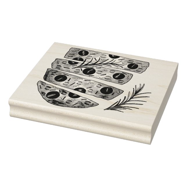 Italian Bakery Focaccia Olive Oil Bread Tomatoes Rubber Stamp (Stamp)