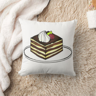 Italian Bakery Tiramisu Dessert Cake Slice Food Throw Pillow