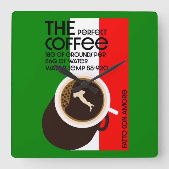 Italian Baristas  Square Wall Clock (Front)