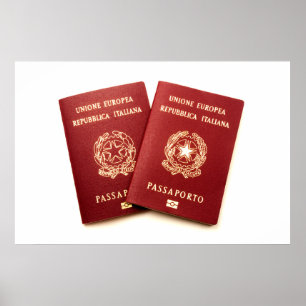 Italian biometric e-passports poster