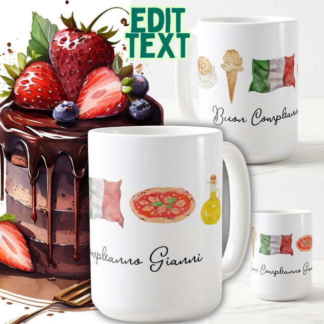 Italian Birthday gift mug with name (Creator Uploaded)
