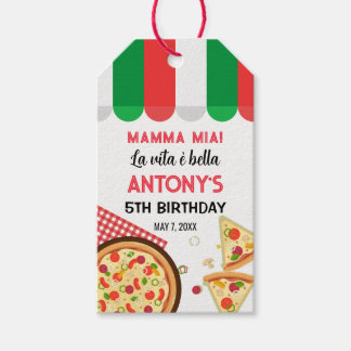 Italian Birthday Pizza Party Gift Tags