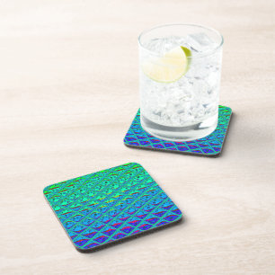 Italian Blue Mermaid Motif Art Print Coaster