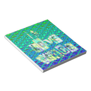 Italian Blue Mermaid Motif Art Print Notepad