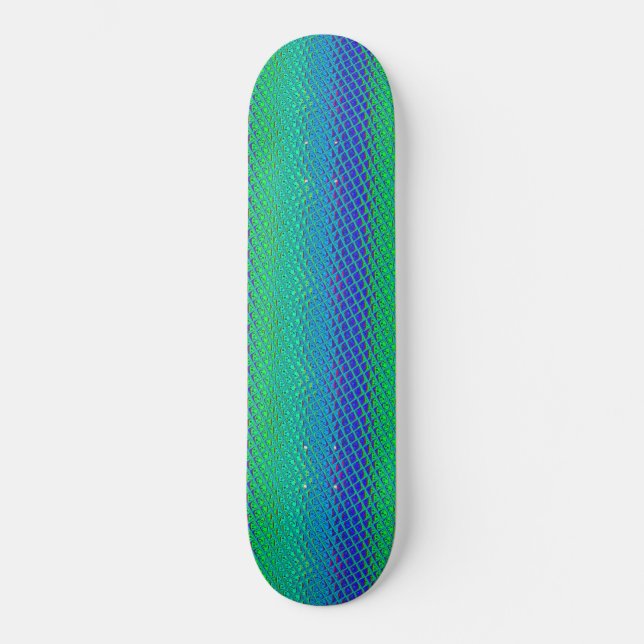 Italian Blue Mermaid Motif Art Print Skateboard (Front)