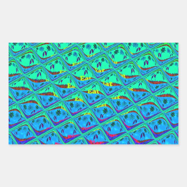 Italian Blue Mermaid Motif Art Print Sticker (Front)