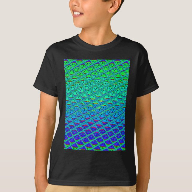 Italian Blue Mermaid Motif Art Print T-Shirt (Front)