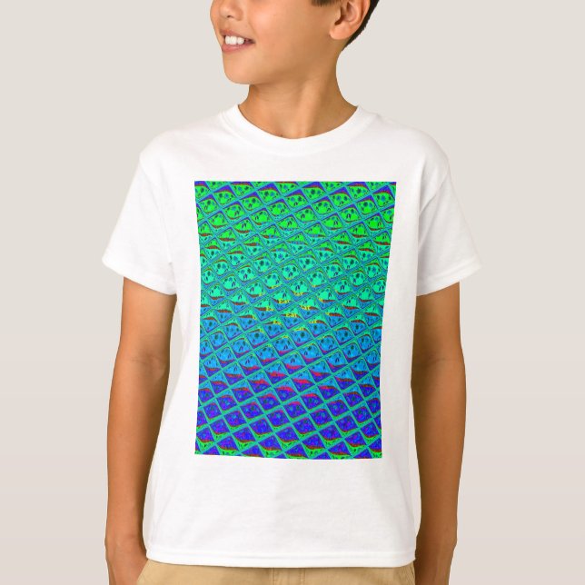 Italian Blue Mermaid Motif Art Print T-Shirt (Front)