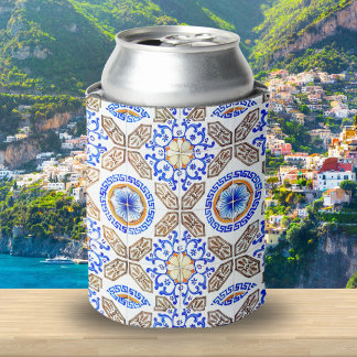 Italian Blue Mosaic Can Cooler