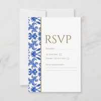 Italian Blue RSVP Card