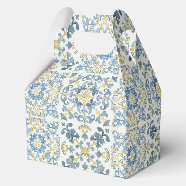Italian Blue Tile Lemon Favor Box (Front)
