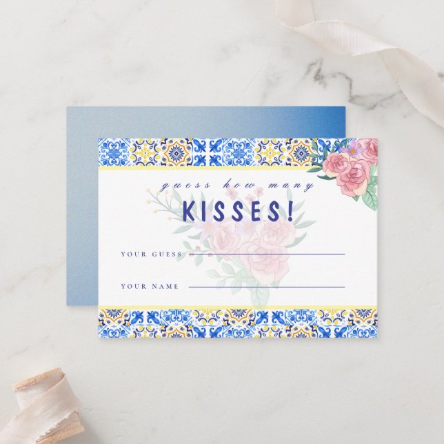 Italian Blue Tile Mamma Mia Game Card (Front/Back In Situ)