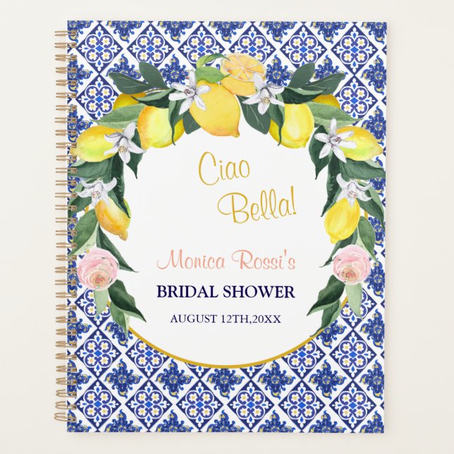Italian Blue Tiles Lemons Ciao Bella Bridal Shower (Devant)