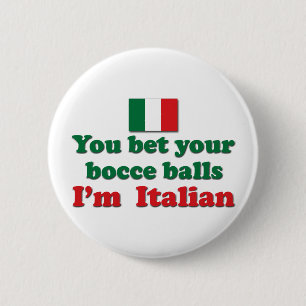 Italian Bocce Balls 2 Inch Round Button