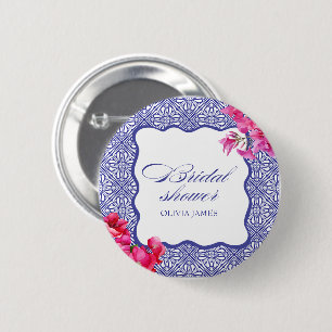 Italian bougainvillea bridal shower 2 inch round button