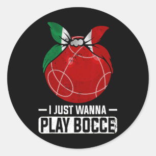 Italian Bowling Game Italy Bocci Player Bocce Byll Classic Round Sticker